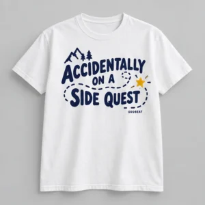 Accidentally On A Side Quest Tee concept mockup