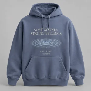 Soft Sounds Strong Feelings Hoodie concept mockup