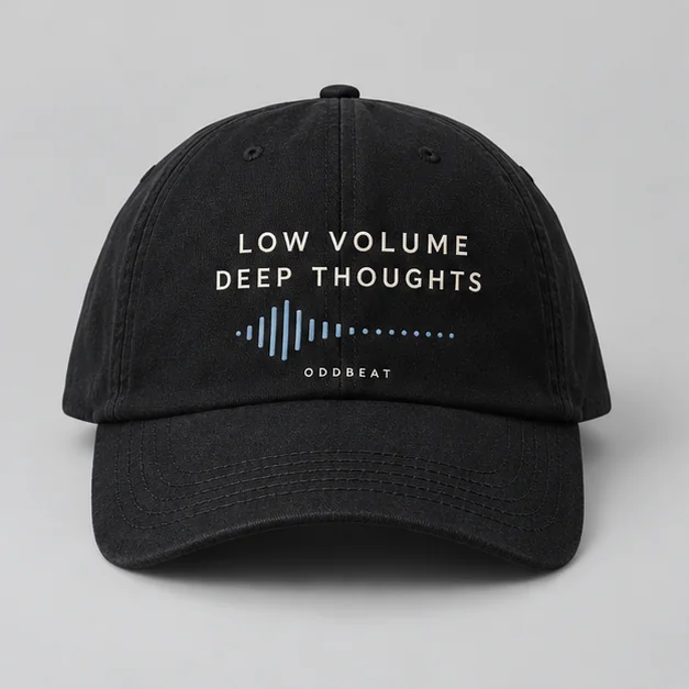 Low Volume Deep Thoughts Cap concept mockup