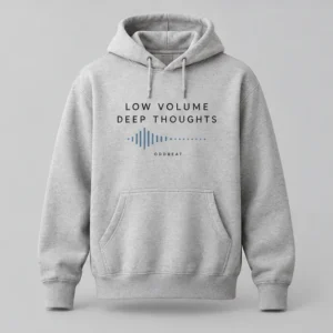 Low Volume Deep Thoughts Hoodie concept mockup