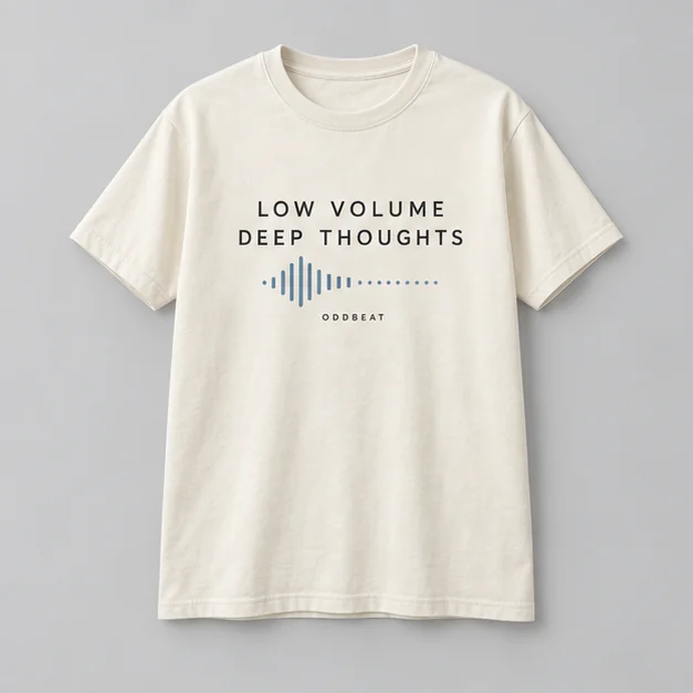 Low Volume Deep Thoughts Tee concept mockup