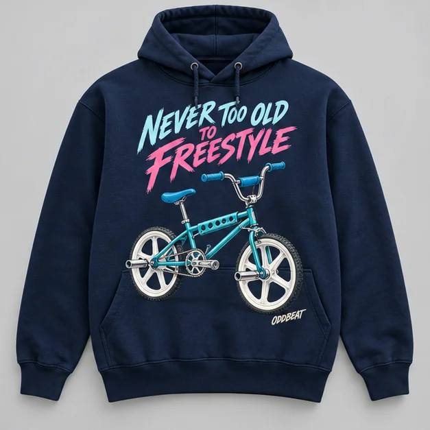 Never Too Old To Freestyle Hoodie concept mockup