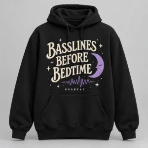 Basslines Before Bedtime Hoodie concept mockup