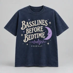 Basslines Before Bedtime Tee concept mockup