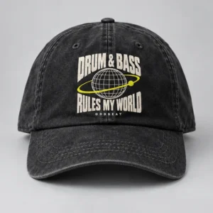 Drum & Bass Rules My World Cap concept mockup