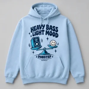 Heavy Bass Light Mood Hoodie concept mockup