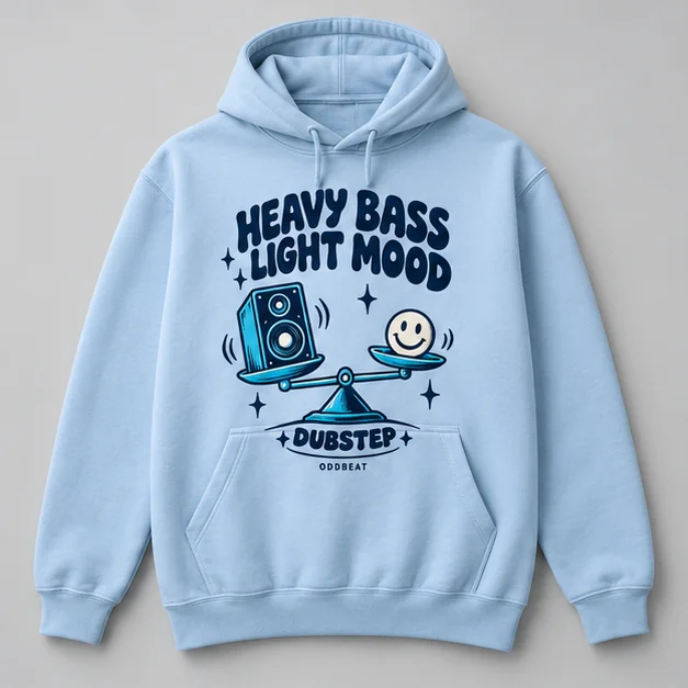Heavy Bass Light Mood Hoodie concept mockup
