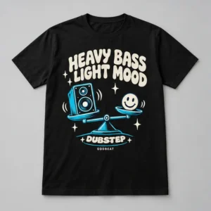 Heavy Bass Light Mood Tee concept mockup
