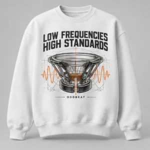 Low Frequencies High Standards Sweatshirt concept mockup