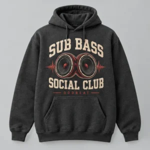 Sub Bass Social Club Hoodie concept mockup