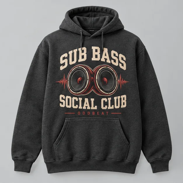 Sub Bass Social Club Hoodie concept mockup