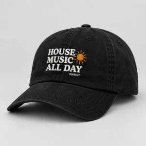 House Music All Day Cap concept mockup