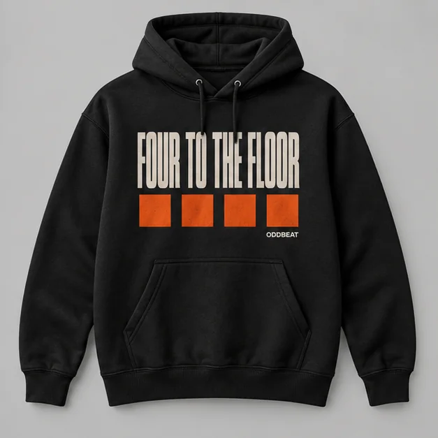 Four To The Floor Hoodie concept mockup