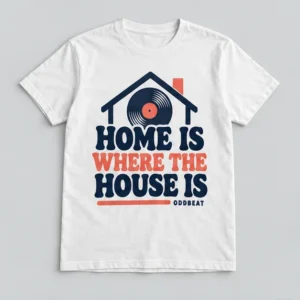 Home Is Where The House Is Tee concept mockup