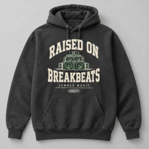 Raised On Breakbeats Hoodie concept mockup
