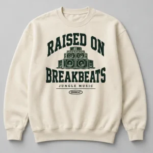 Raised On Breakbeats Sweatshirt concept mockup