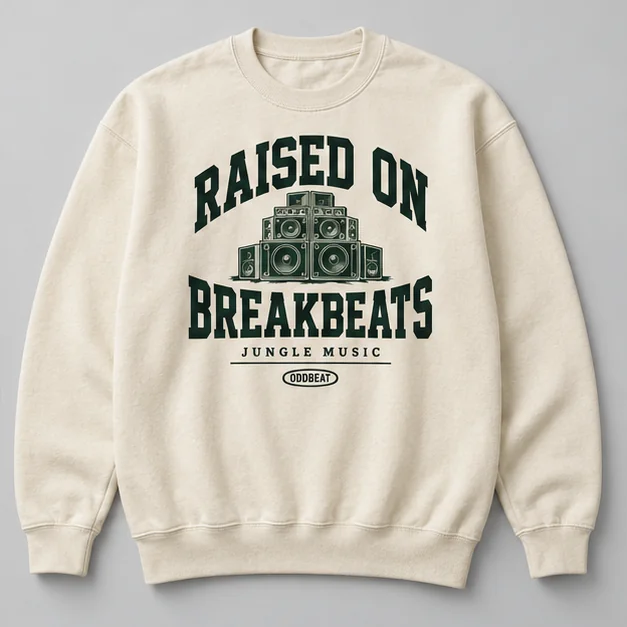 Raised On Breakbeats Sweatshirt concept mockup