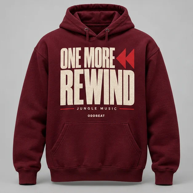 One More Rewind Hoodie concept mockup