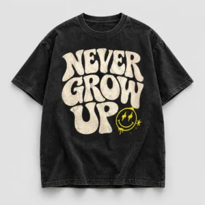 Never Grow Up Tee concept mockup