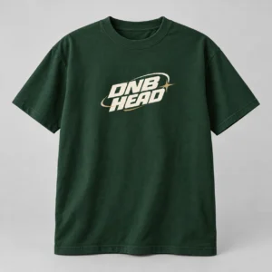 DNB Head Tee in Forest / Cream — compact graphic concept mockup