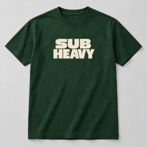 Sub Heavy Tee in Forest / Cream — compact graphic concept mockup