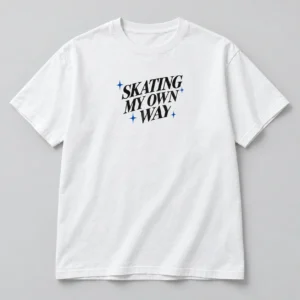 Skating My Own Way Tee in White / Ink Black — compact graphic concept mockup