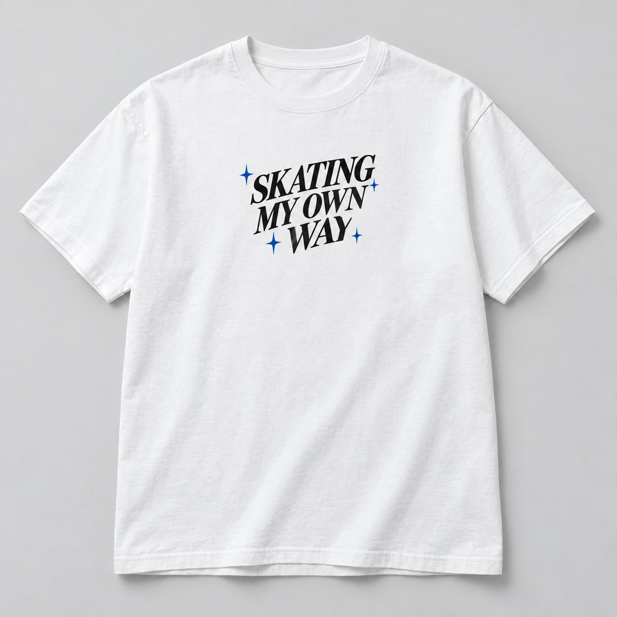 Skating My Own Way Tee in White / Ink Black — compact graphic concept mockup