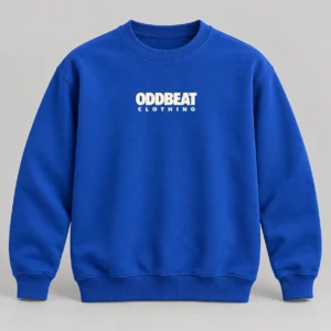 Signature Sweatshirt — Cobalt in Cobalt / Cream with signature Oddbeat logo — concept mockup