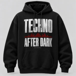 Techno After Dark Hoodie concept mockup