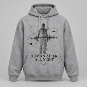 Human After All Night Hoodie concept mockup