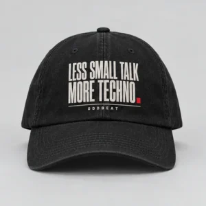 Less Small Talk More TECHNO Cap concept mockup