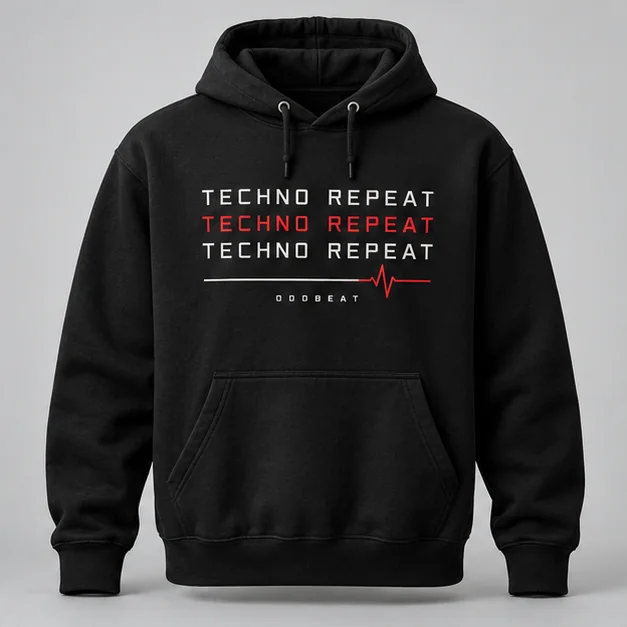 TECHNO Repeat Hoodie concept mockup