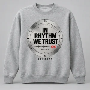 In Rhythm We Trust Sweatshirt concept mockup