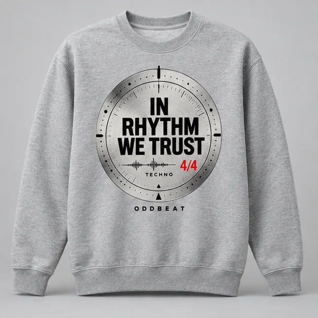 In Rhythm We Trust Sweatshirt concept mockup