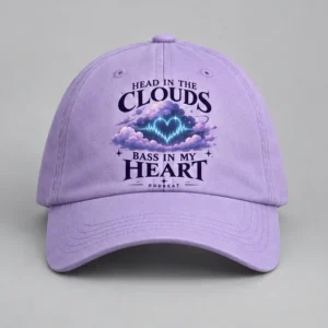 Head In The Clouds Bass In My Heart Cap concept mockup