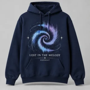 Lost In The Melody Hoodie concept mockup