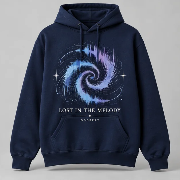 Lost In The Melody Hoodie concept mockup