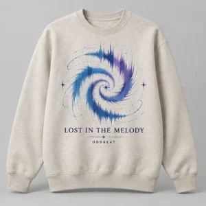 Lost In The Melody Sweatshirt concept mockup