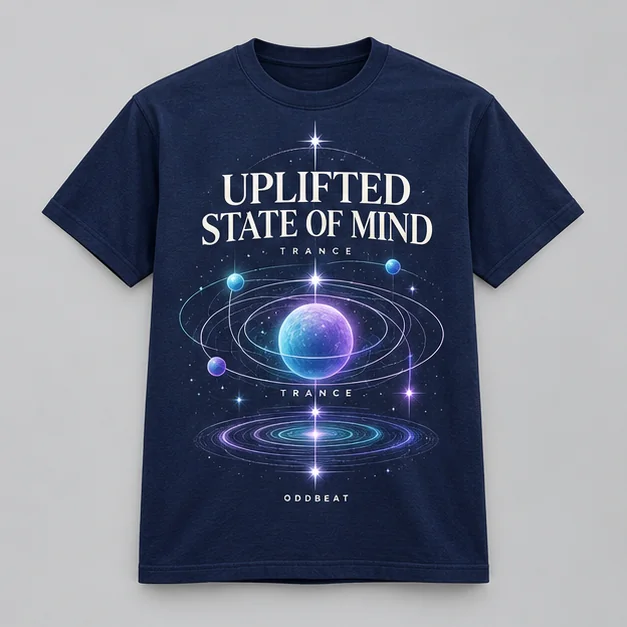 Uplifted State Of Mind Tee concept mockup